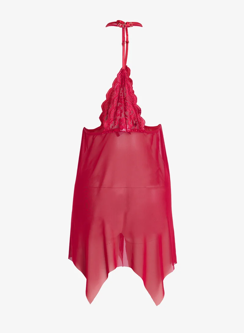 Ginger Lace Babydoll Slip with Brief Set